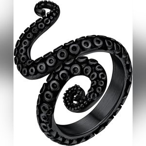 ChainsHouse Octopus Tentacles Stainless Steel Black Ring NEW IN BOX US 7